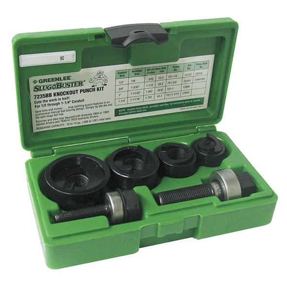 Greenlee 15 Piece Manual Punch Driver Set, 10 ga. 7238SB