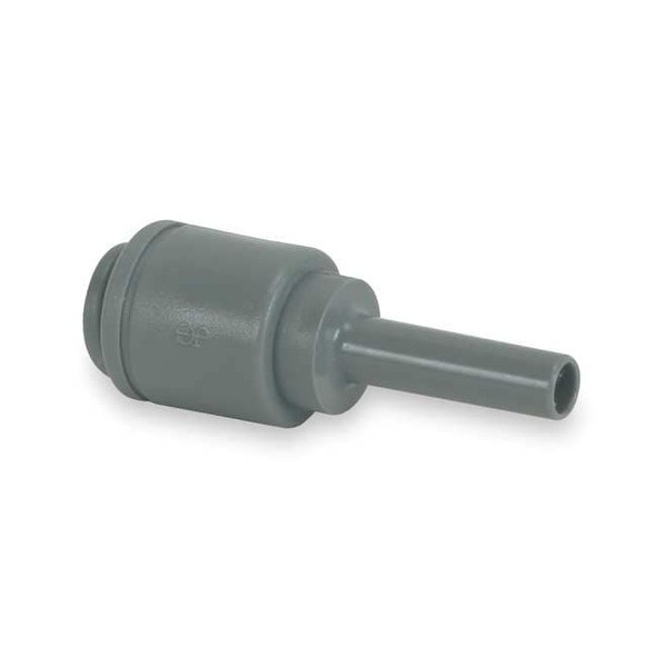 Push-Fit Adapter Fitting, 3/8 in Tube Size, Acetal, Gray, 10 PK