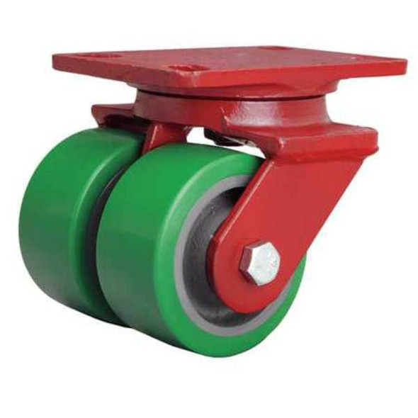 Hamilton Dual Whel Castr,Plyurthan,4 in.,1500 lb. S-HS2-4DB
