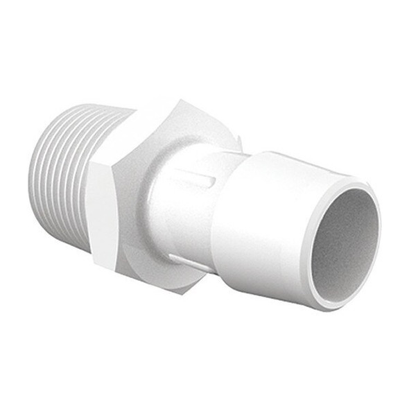 Eldon James Adapter,Thread To Barb,PVDF,3/4 In,PK5 A12-12NK