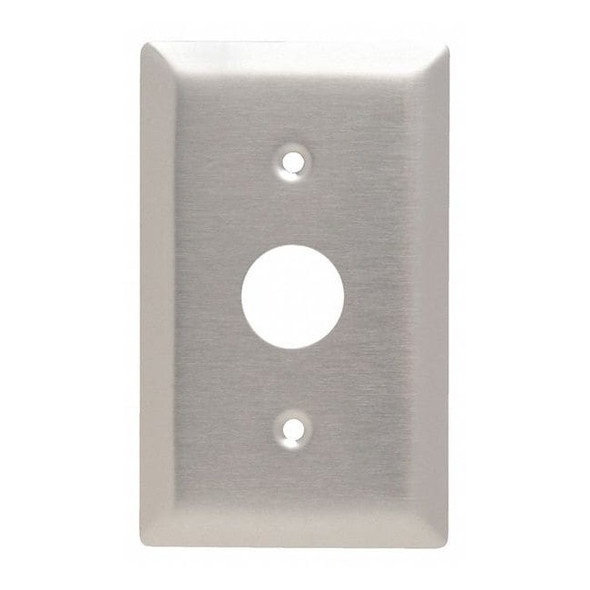 Locking Switch Plate, Number of Gangs: 1 Stainless Steel, Brushed Finish, Silver