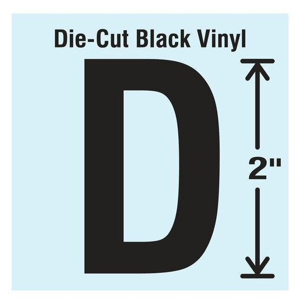 Stranco LetterLabel,Vinyl,2inH,1-1/4inW,PK10 DBV-2-D-10