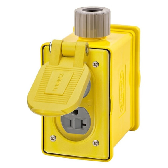 Electrical Box, 1 cu in, Outlet Box Type, 1 Gang, Valox, Rectangular Shape  HBLPOB1DY