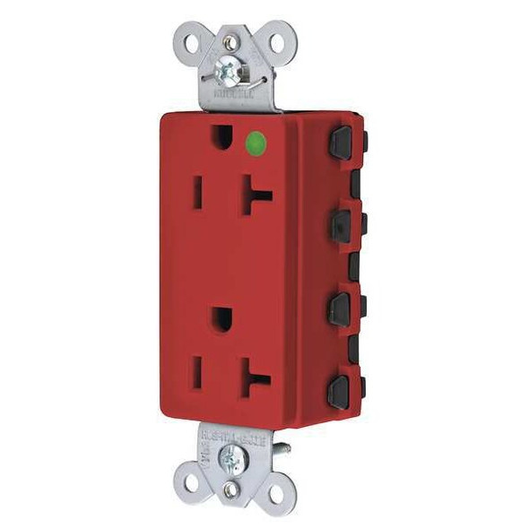 Hubbell Wiring Device-Kellems Receptacle,Red,20 A,2P3W,Back,1PK SNAP2182RA Hubbell Wiring Device-Kellems Receptacle,Red,20 A,2P3W,Back,1PK SNAP2182RA