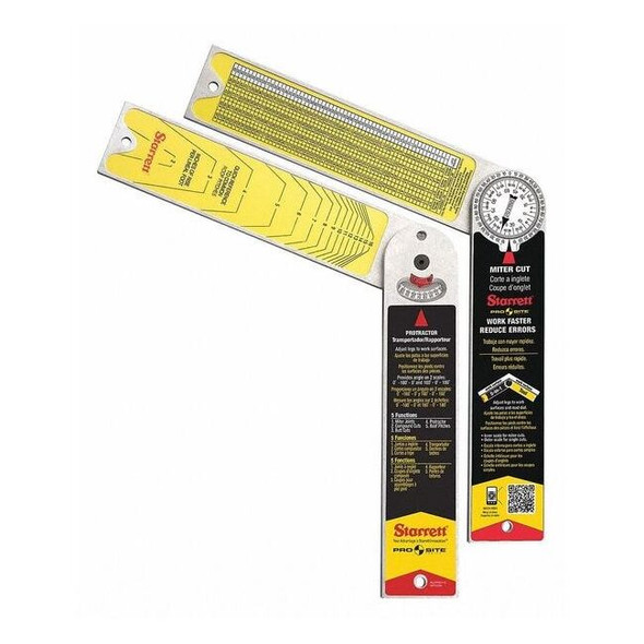 Starrett Man-Reading Miter Protractor,Grad 1 deg CP505A-12