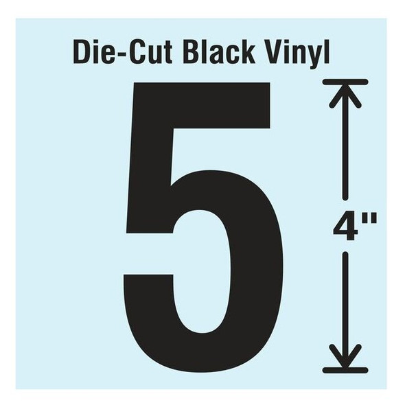 Stranco Number Label, Vinyl, 4 in H, 2-1/4 in W, PK10 DBV-4-5-10