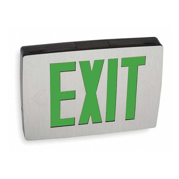 Exit Sign, Black, 2 Face(s), LED, Universal Mount, Nickel Cadmium
