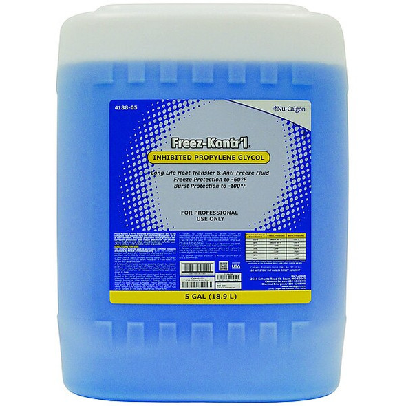 Nu-Calgon Freeze Protectant, Blue, 5 gal, Pail 4188-05