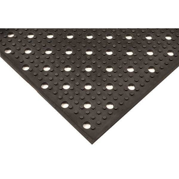 Antifatigue Mat, 3 ft L x 2 ft W, 3/8 in Thickness, Rubber, Sure Traction, Black
