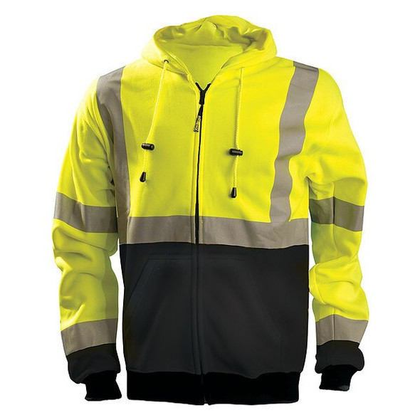 Occunomix Unisex Hooded Sweatshirt, Polyester, zipper, Yellow, S LUX-HZSWTBX-YS