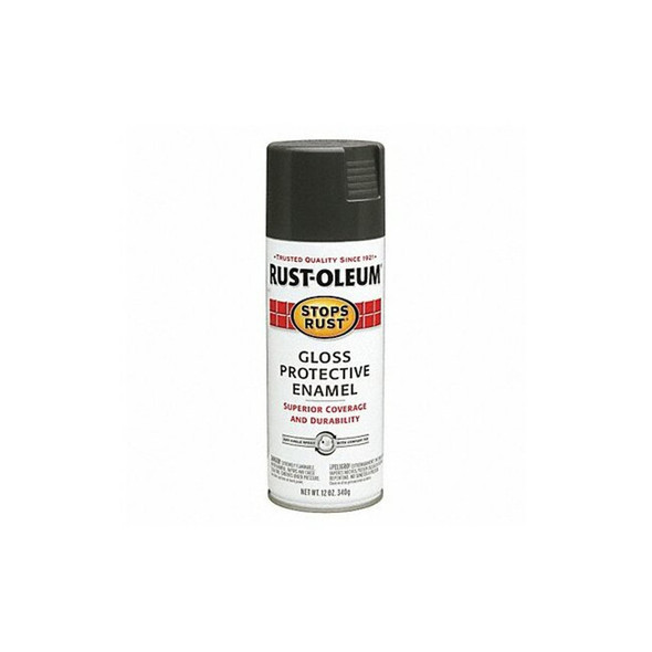 Rust-Oleum Spray Paint, Charcoal Gray, Gloss, Solvent, 12 oz 7784830