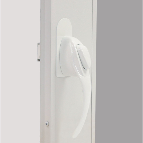 Larson Euro White Push Button Door Latch