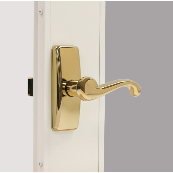 Larson Georgian Brass Lever Storm Door Latch CH3010701 183839