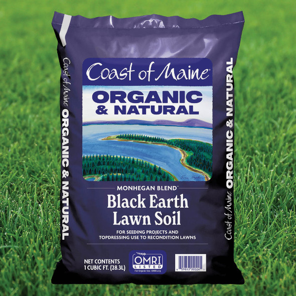 Coast of Maine Monhegan Blend 1 Cu. Ft. 31 Lb. Organic Black Earth Lawn Soil Coast of Maine Monhegan Blend 1 Cu. Ft. 31 Lb. Organic Black Earth Lawn Soil