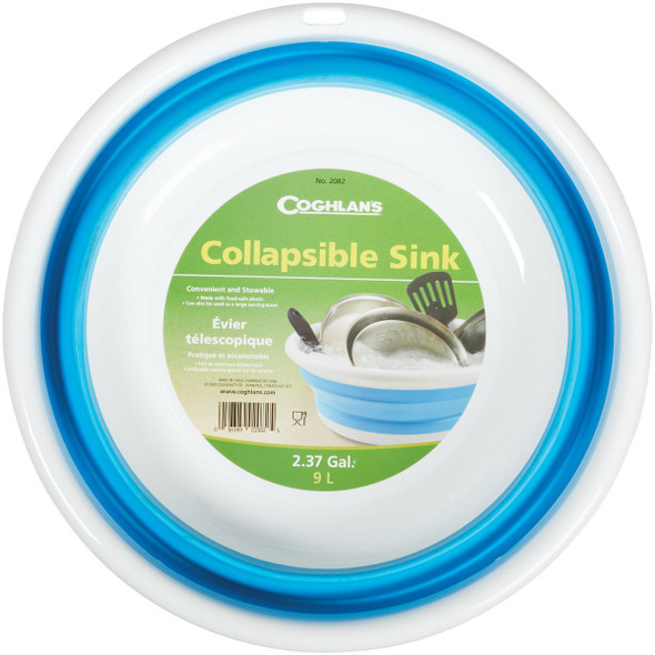 Coghlans 9 L. Blue & White Plastic Collapsible Sink 2082 782770