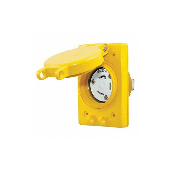 Hubbell Wiring Device-Kellems WTLckRecpt,30A;Yllw;Elstmr,L5-30R,1Gng HBL69W47 Hubbell Wiring Device-Kellems WTLckRecpt,30A;Yllw;Elstmr,L5-30R,1Gng HBL69W47