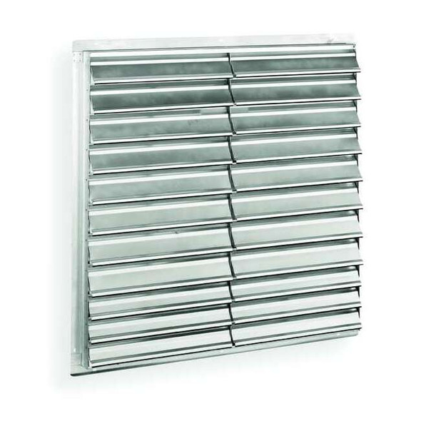 54 in 57"H-W 6 1/4"L Alum Wall Fan Shutter, 54-1/2 in x 54-1/2 in, Aluminum