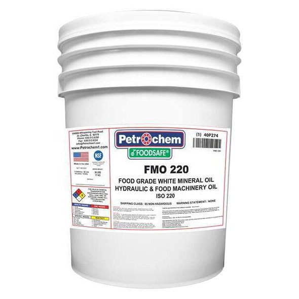 Petrochem Mineral Gear Oil, Food Grade, 5 Gal. FOODSAFE FMO 220-005