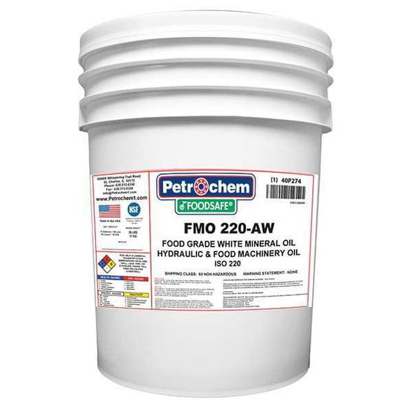 Petrochem Mineral Gear Oil, Food Grade, 5 Gal. FOODSAFE FMO 220-005