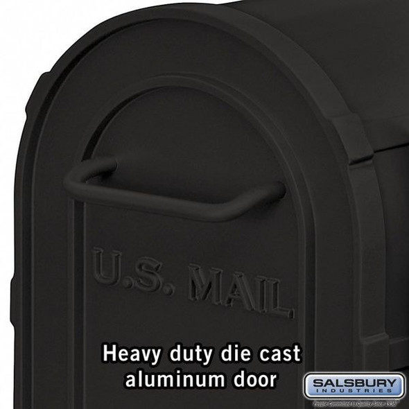 Salsbury Industries Mailbox, Black, Powder Coated, 1 Doors, Pedestal 4850BLK