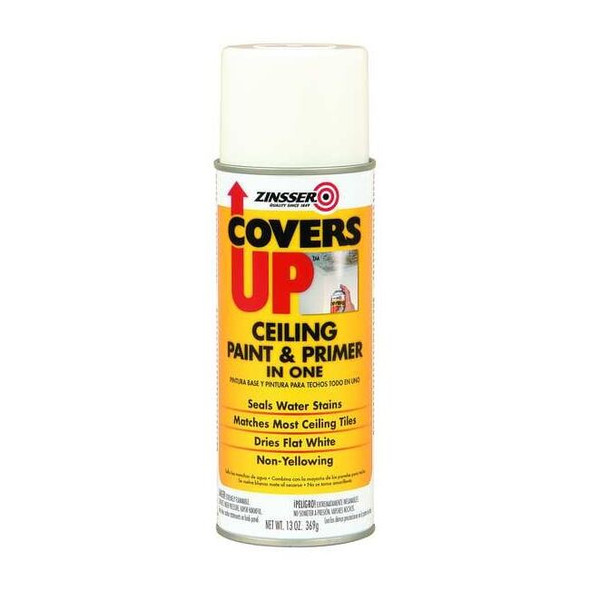 Zinsser Textured Spray Paint . White, 13 oz, Aerosol Can, Flat 3688
