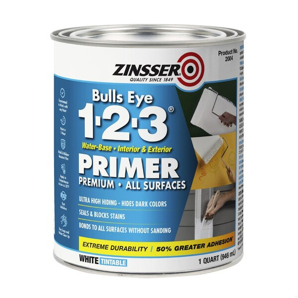 Zinsser Bulls Eye 1-2-3 Water Based Primer, White, 1 Qt. 2004