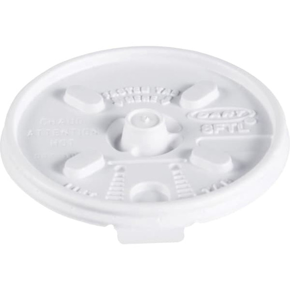 Dart Disp Hot Cup Lid,8oz-10 oz,White,PK1000 8FTL