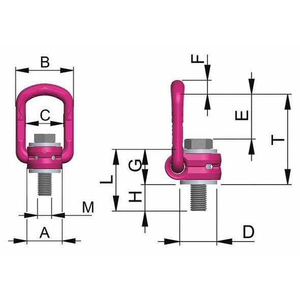 Rud Chain Hoist Ring,Bolt-On,7700 lb. Load Limit 8504657