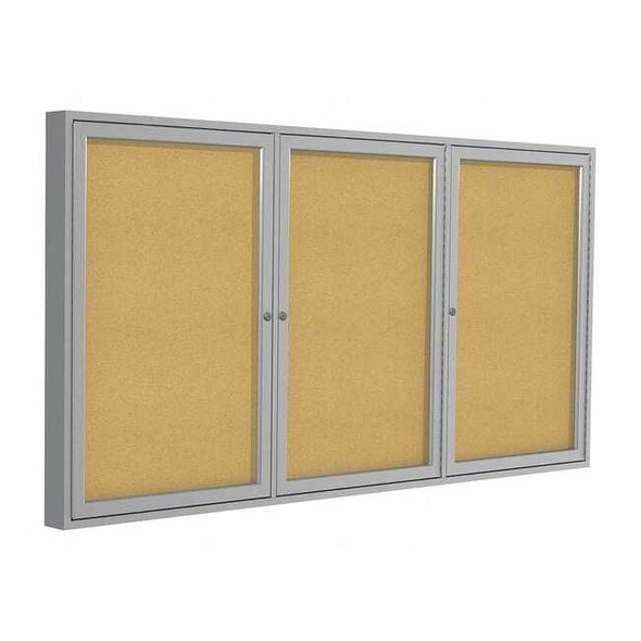Ghent Enclosed Cork Bulletin Board 96x48", 3 Door PA34896K