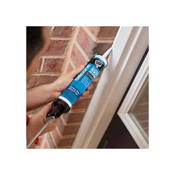 Silicone Sealant, 9.8 oz, Cartridge, Clear, Silicone Base, Window, Door & Siding  08641