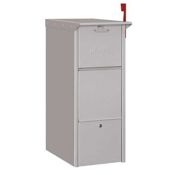 Drop Box, Gray, Powder Coated, 1 Doors, Recessed, Aluminum