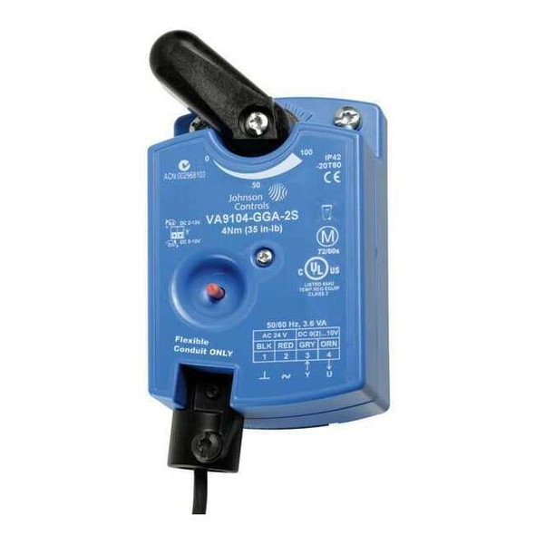 Johnson Controls Elect Ball Valve Act,24V AC,Float,On/Off VA9104-IGA-2S
