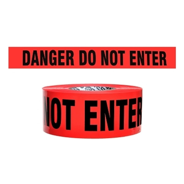 Barricade Tape, 3 in W x 1000 ft L, DANGER DO NOT ENTER, Red