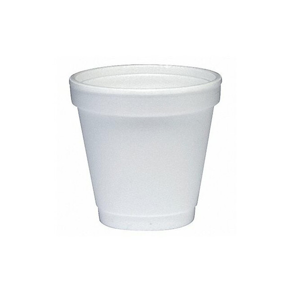 Dart Disposable Hot cup 4 oz. White, Foam, Pk1000 4J4