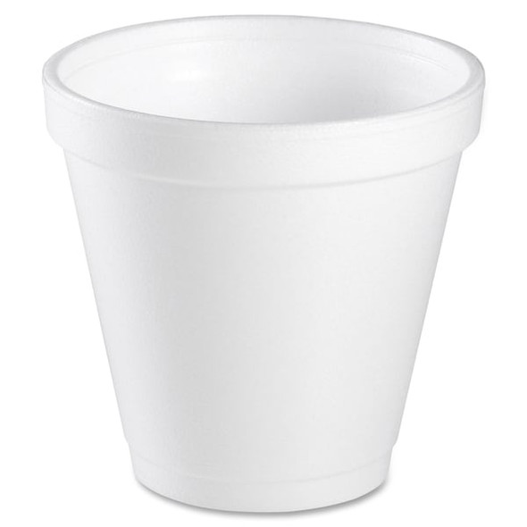 Dart Disposable Hot cup 4 oz. White, Foam, Pk1000 4J4