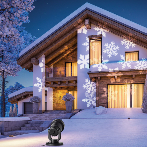 Alpine LED 24W 120V Rotating Snowflake Laser Light Projector Pack of 9 MAW102BB-TM 919494