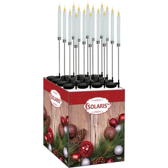 Alpine 40 In. LED Solar White Candle Holiday Garden Stake Alpine 40 In. LED Solar White Candle Holiday Garden Stake