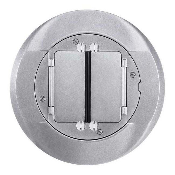 Box Cover, Floor Box Type, 2 Gang, Aluminum, Flush Cover Type