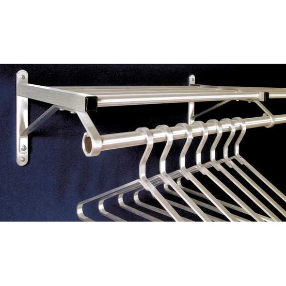 Glaro Coat Rack,1 Shelf,24 In W,Satin Aluminum 501-24SA