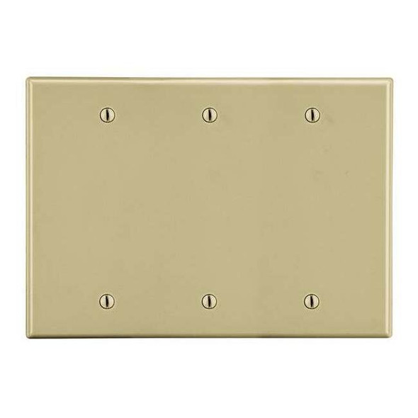Blank Box Mount Wall Plate, Number of Gangs: 3 Plastic, Satin Finish, Ivory