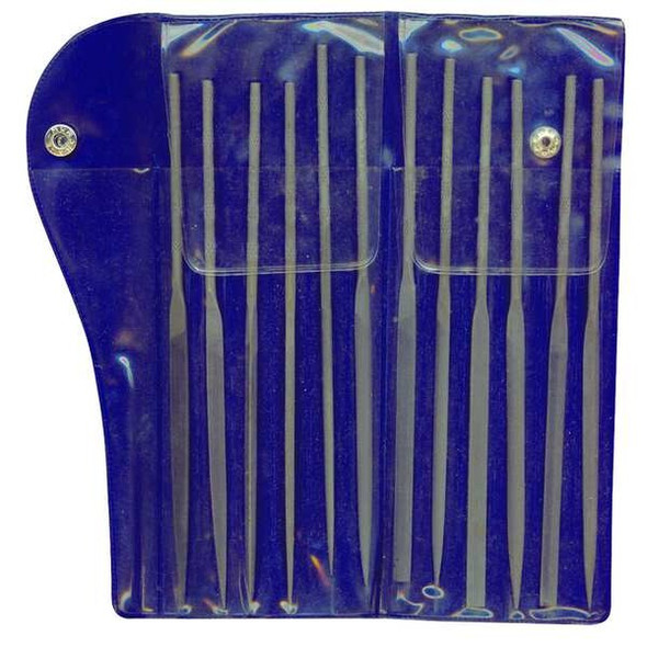 Westward Needle File Set,1 Cut,7.2 In,12 Pc 10Z664
