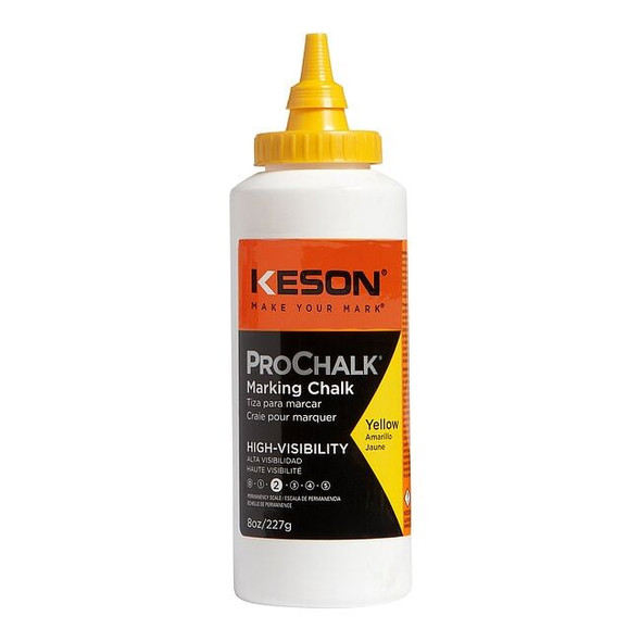 Keson Marking Chalk, Yellow, Semi-Permanent, 8oz 8Y
