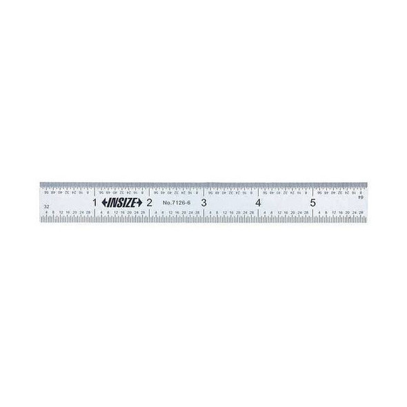 Insize Rigid Rule,6" L,Satin Chrome,4R Type 7126-6