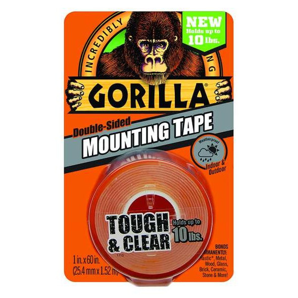 Gorilla Glue FoamTape,Transparent,1-5/8ydL,1inW 6065001 Gorilla Glue FoamTape,Transparent,1-5/8ydL,1inW 6065001