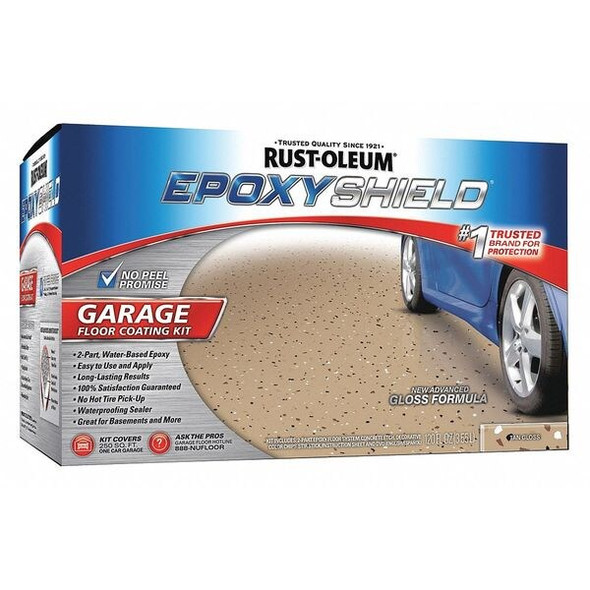 Rust-Oleum 120 fl oz Garage Floor Kit, Gloss Finish, Tan, Water Base 251966