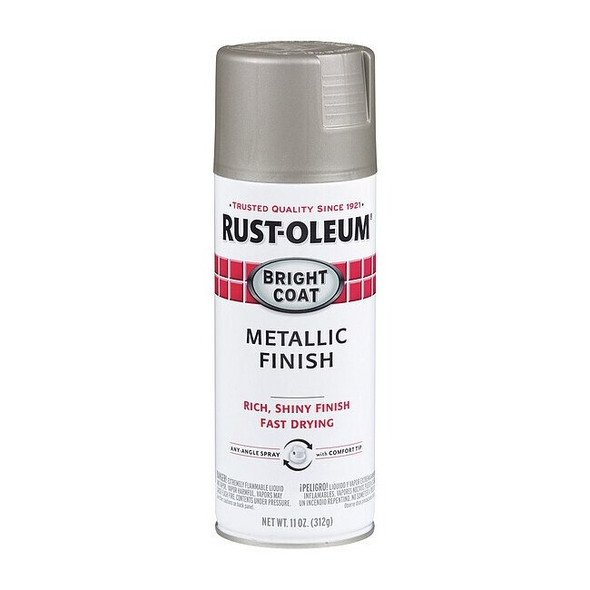 Spray Paint, 11 oz, Gen Purpose Spray Paint, Aluminum/Metallic, Solvent, Gloss