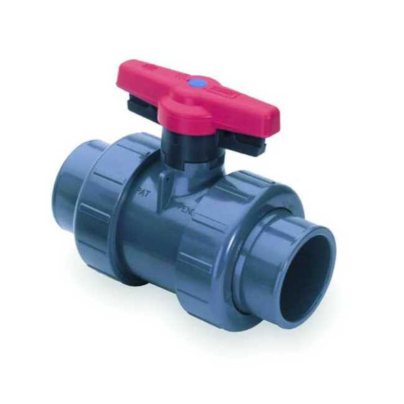 Spears 1-1/2" Socket PVC Ball Valve Inline True Union 1829-015