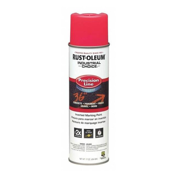 Precision Line Marking Paint, 17 oz, Fluorescent Pink, Water-Based