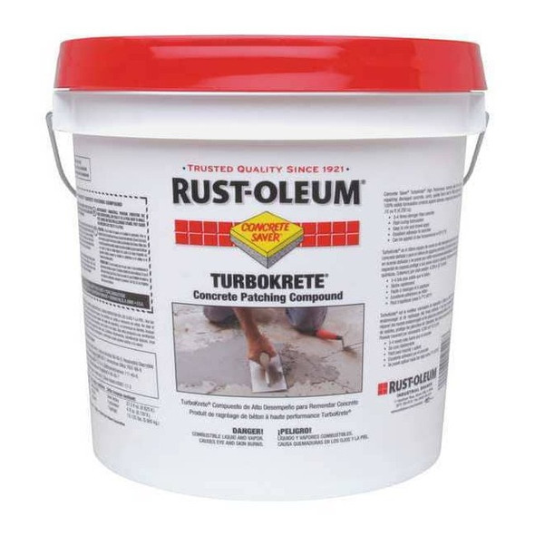 Rust-Oleum Concrete Repair Compound, Pail, Gray, TurboKrete 253479