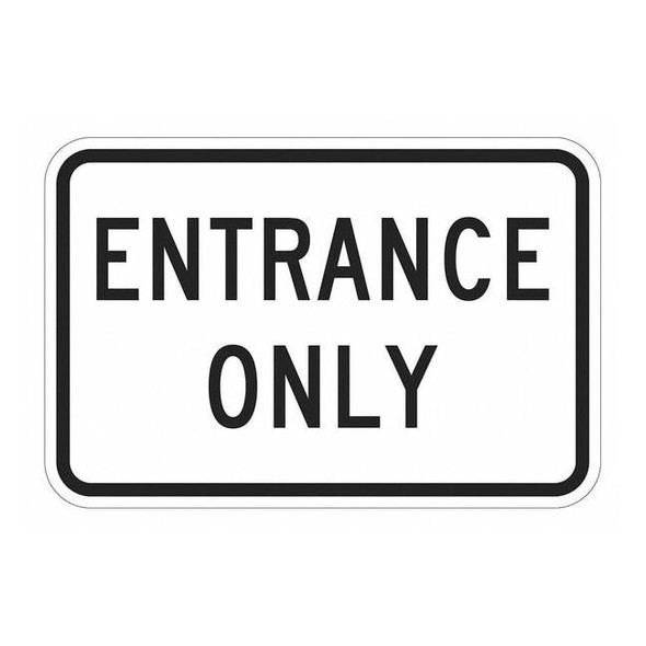 No Header, Entrance Only, 18 in W x 12 in H, Horizontal Rectangle, Aluminum